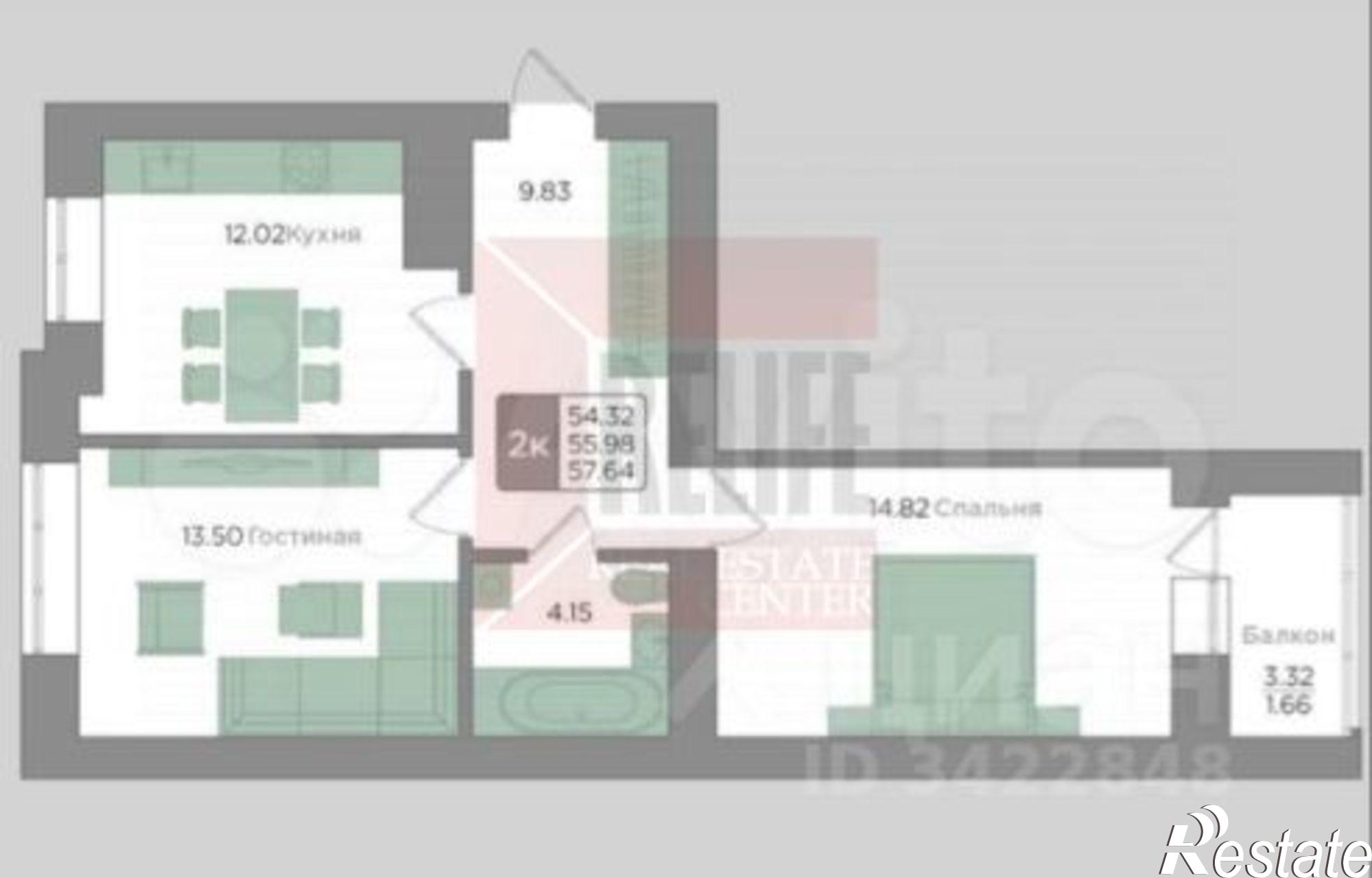 Купить квартиру за 9 500 000 рублей на Калининград г., Центральный