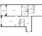 2-комн, 100кв м, этаж 3/10 ул Молодой гвардии, 34