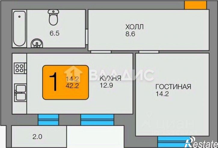 1-комн квартира ул Советская, 124,  д. 124