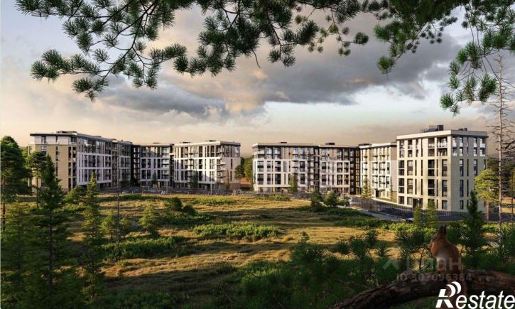 2-комн квартира в новом доме Пионерский, посёлок Рыбное