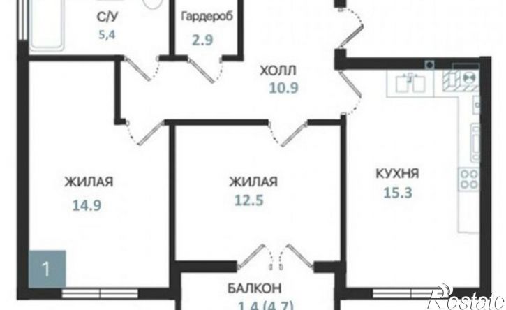 2-комн квартира ул Сенявина, 2А,  д. 2А