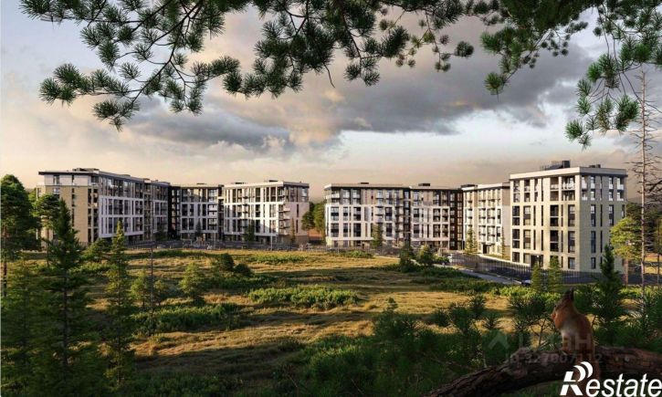 1-комн квартира в новом доме Пионерский, посёлок Рыбное